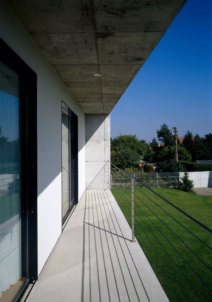 grey balcony with concrete sides