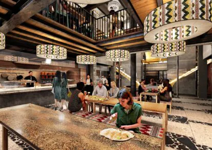 interiér mexické restaurace